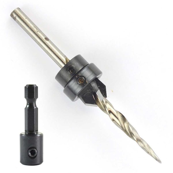 Big Horn # 12 Complete Countersink W/Taper Drill & Quick-Change 1/4" Hex Shank Adapter From W.L. Fuller (C5M) 18931